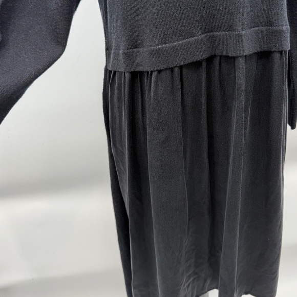 Sundance Dress Women Medium Black Wool Sweater Silk Blend Preppy Minimal Luxury - Picture 5 of 15